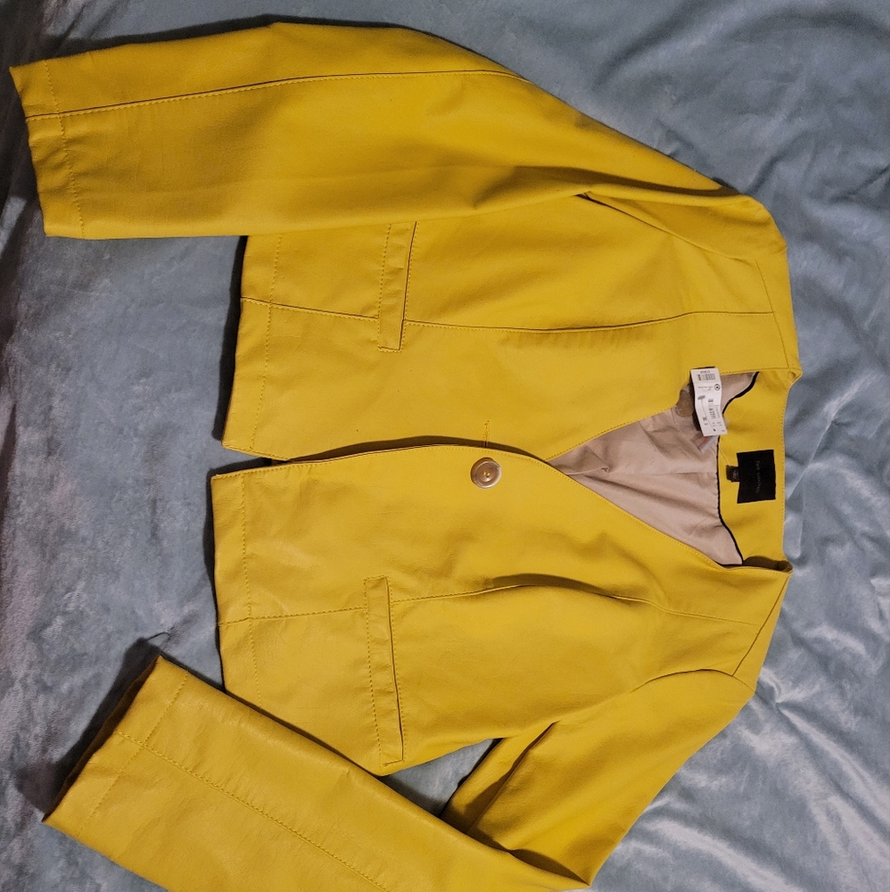 Yellow leather jacket